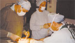 Dr. Brantigan and staff at work